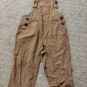 Kids' Brown Buttoned Overalls